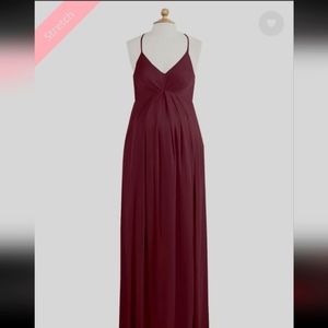 Azazie Annabelle maternity dress in cabernet